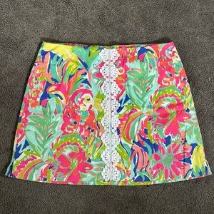 Lilly Pulitzer Rhea Skort Casa Banana Multicolor Tropical Vacation Cruise Wear